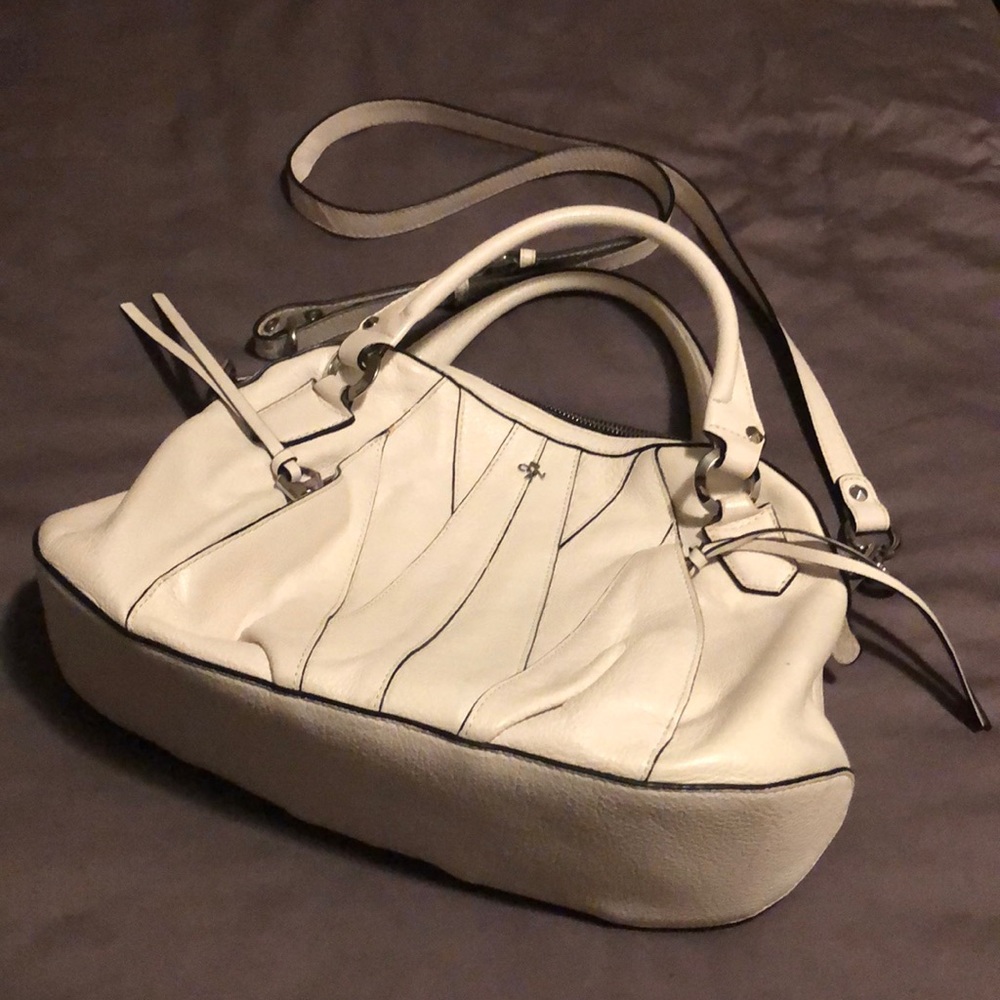 ORYANY WHITE SOFT LEATHER AND CHROME HARDWARE!